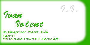 ivan volent business card