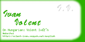 ivan volent business card